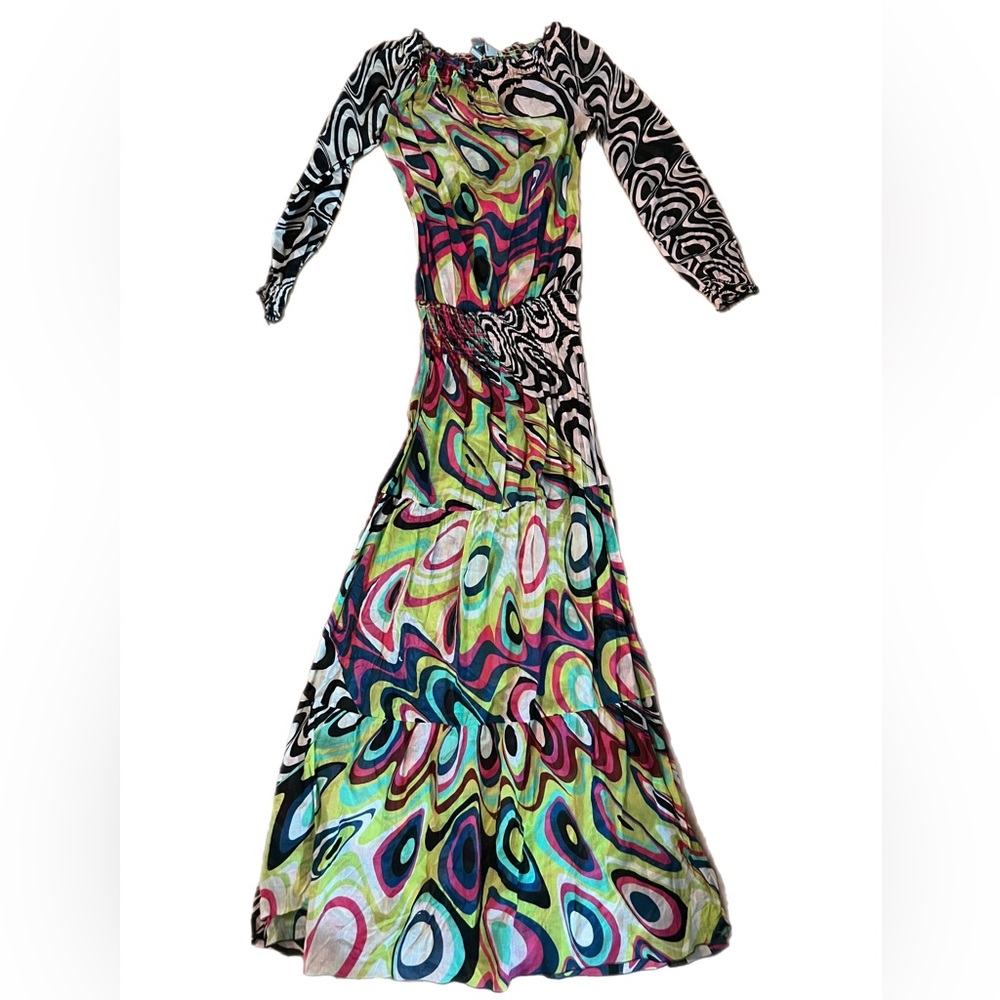 Missoni resort wear long sleeve dress multicolored classic.